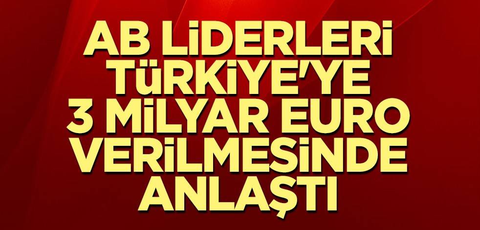 AB liderleri Türkiye'ye 3 milyar euro verilmesinde anlaştı