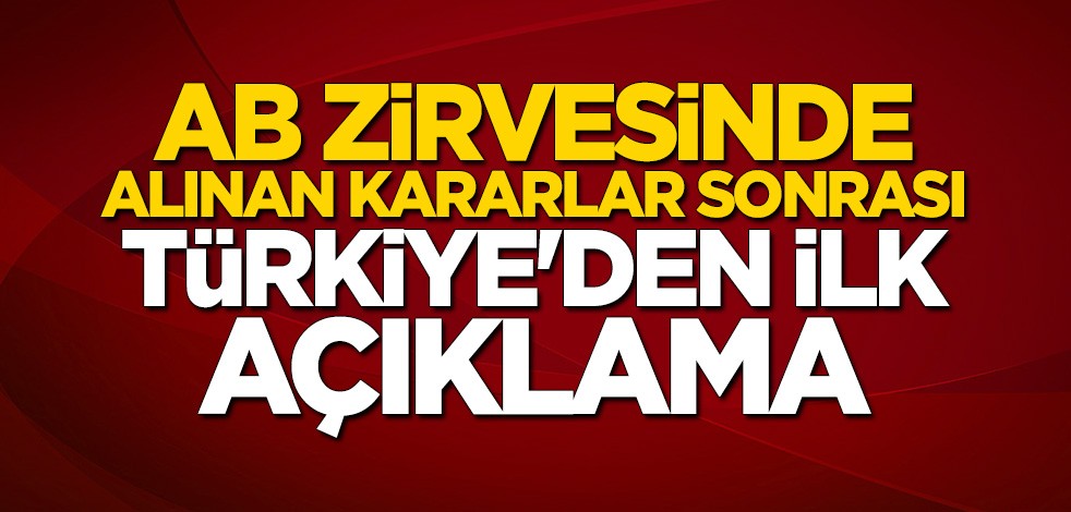 AB Zirvesinde alınan kararlar sonrası Türkiye'den ilk açıklama