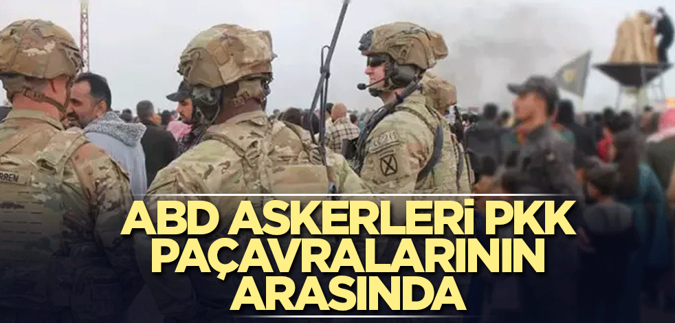 ABD askerleri PKK paçavralarının arasında