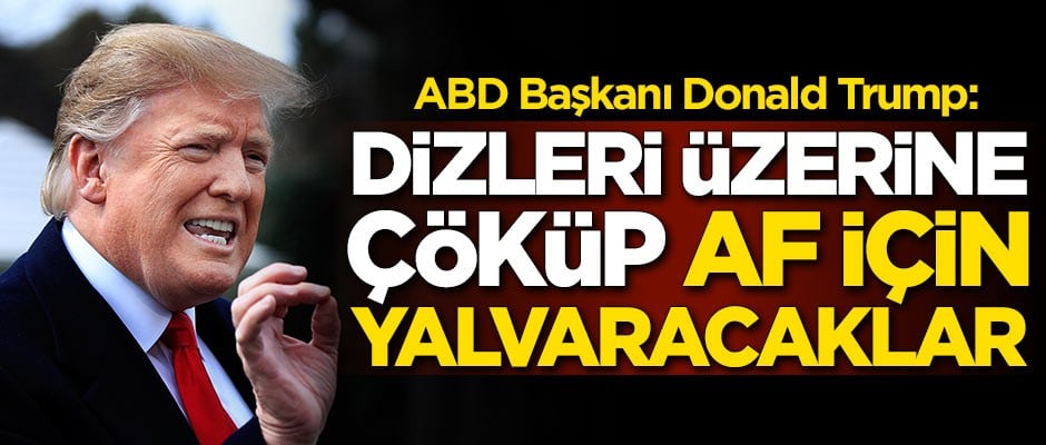 ABD Başkanı Donald Trump: Dizleri üzerine çöküp af için yalvaracaklar