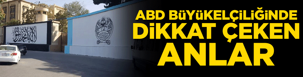 ABD büyükelçiliğinde dikkat çeken görüntü