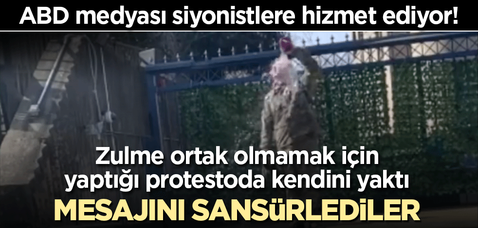 ABD medyası siyonistlere hizmet ediyor! Zulme ortak olmayan askerin 'Gazze' mesajını sansürlediler