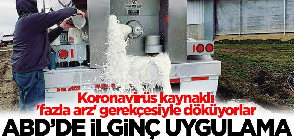 ABD’de ilginç uygulama! Koronavirüs kaynaklı 'fazla arz' gerekçesiyle döküyorlar