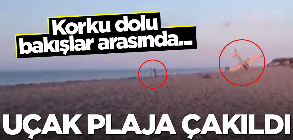 ABD’de uçak plaja çakıldı