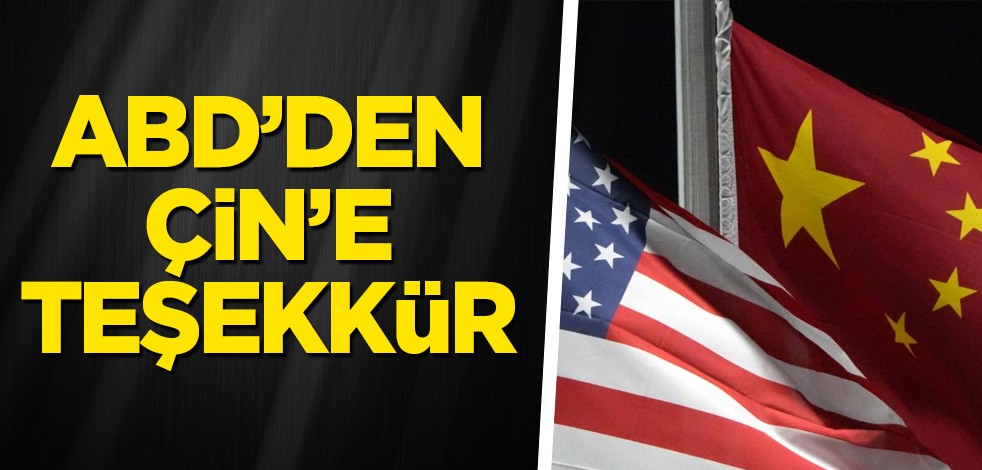 ABD’den Çin’e teşekkür