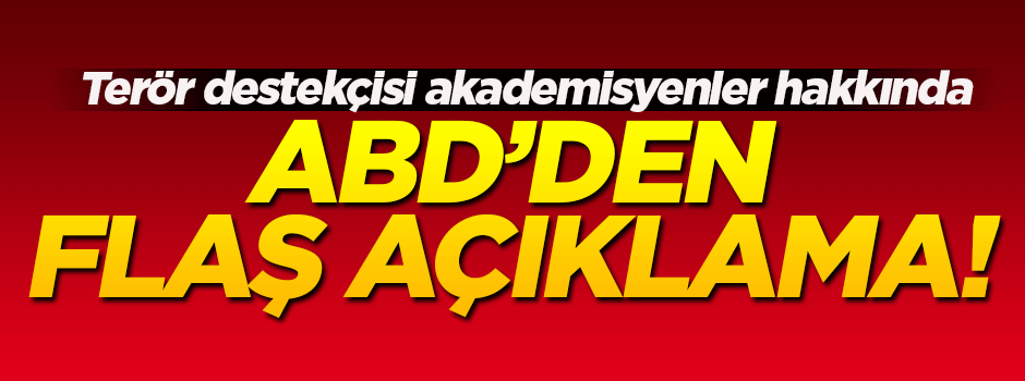 ABD'den flaş akademisyen açıklaması!