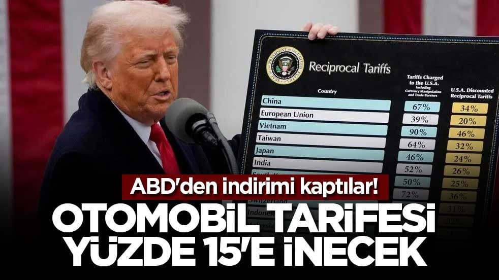 ABD'den indirimi kaptılar! Otomobil tarifesi yüzde 15'e inecek