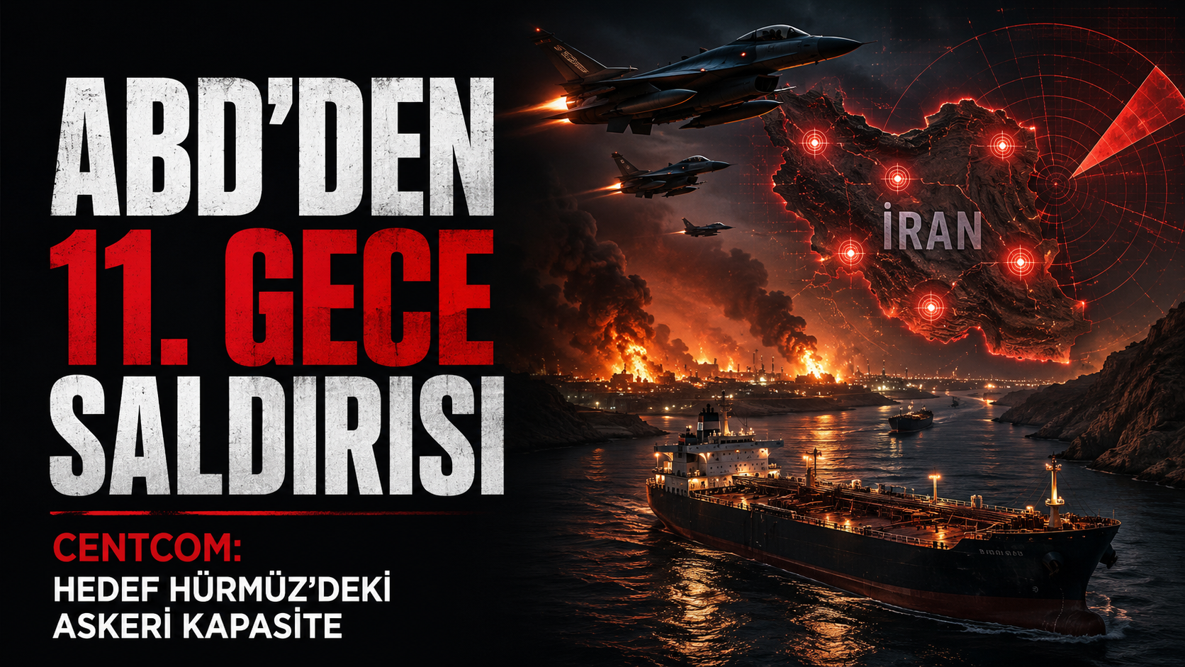 ABD'den İran'a 11. gece saldırısı! CENTCOM: Hedef Hürmüz'deki askeri kapasite