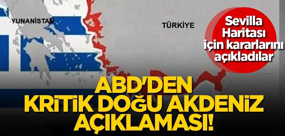 ABD'den kritik Doğu Akdeniz açıklaması!