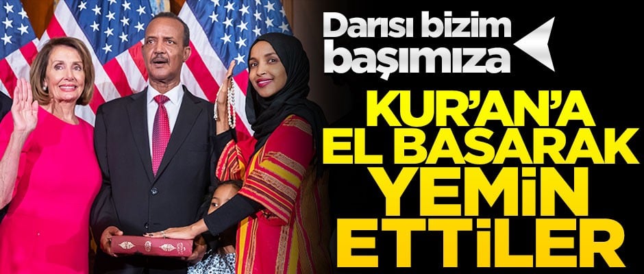 ABD'li Müslüman kongre üyeleri yemin ederken Kur'an'a el bastı
