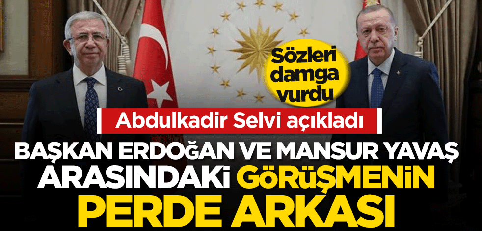 Abdulkadir Selvi açıkladı! Başkan Erdoğan ve Mansur Yavaş arasındaki görüşmenin perde arkası