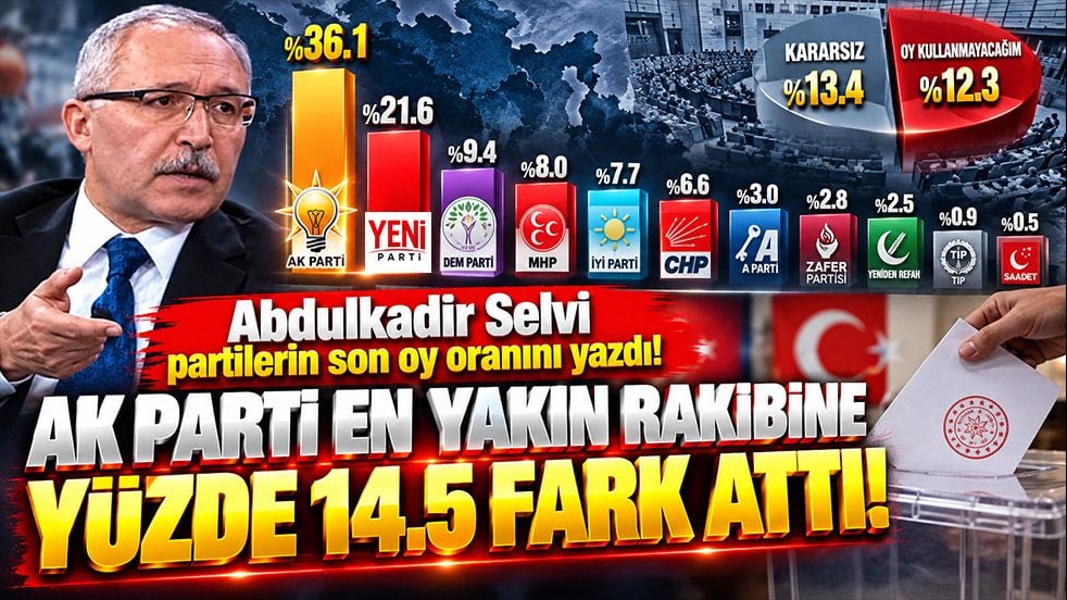 Abdulkadir Selvi partilerin son oy oranını yazdı! AK Parti en yakın rakibine yüzde 14.5 fark attı!