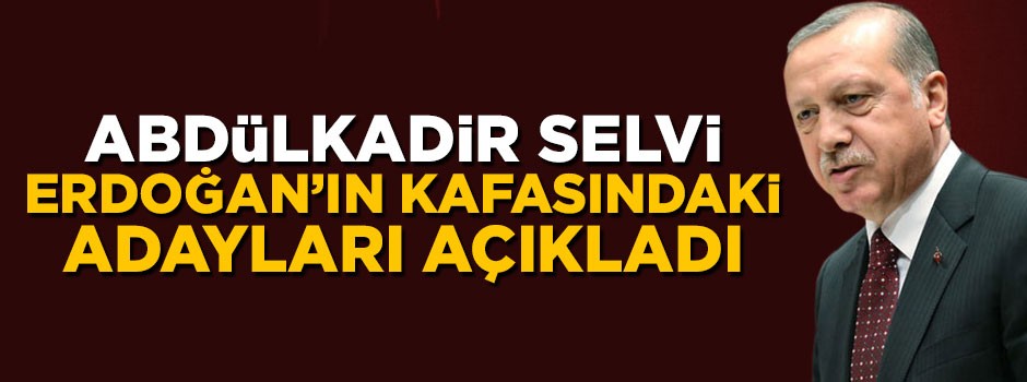 Abdülkadir Selvi Erdoğan'ın kafasındaki adayları açıkladı