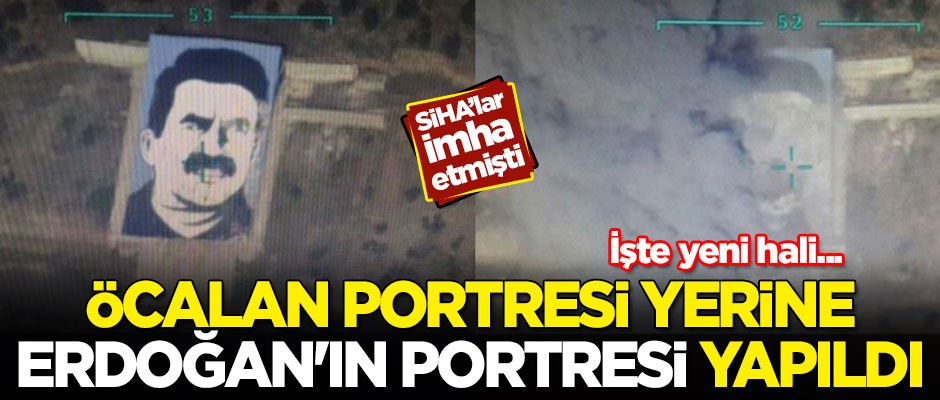 Abdullah Öcalan'ın imha edilen portresinin yerine Erdoğan'ın portresi yapıldı! İşte yeni hali...
