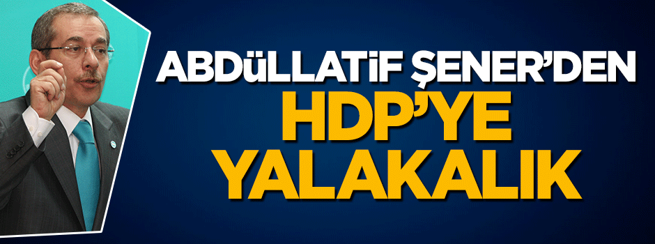 Abdüllatif Şener'den HDP'ye yalakalık