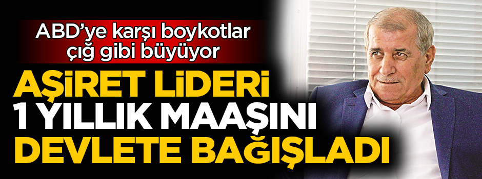 ABD’ye karşı bir yıllık maaşını devlete bağışladı