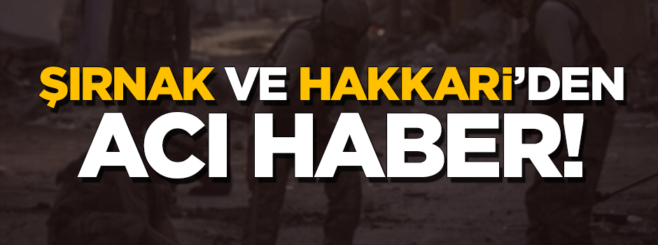 Acı haber Hakkari ve Şırnak'tan geldi