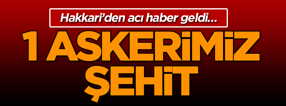Acı haber sabah geldi! 1 askerimiz şehit