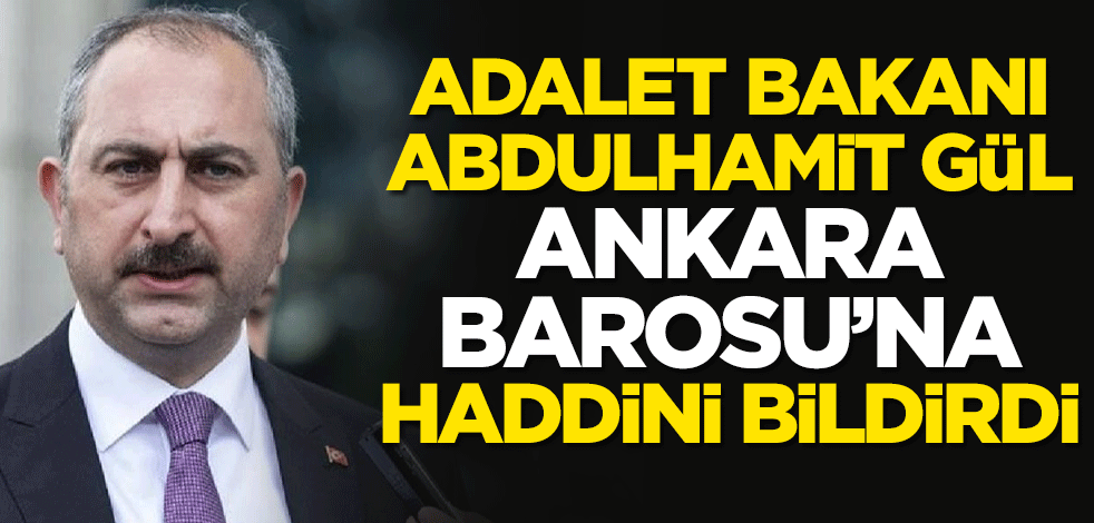 Adalet Bakanı Abdulhamit Gül, Ankara Barosu'na haddini bildirdi
