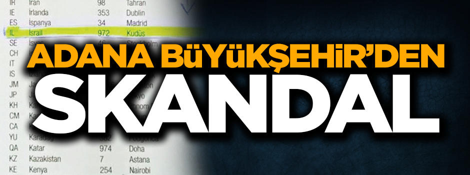 Adana Büyükşehir'den skandal! Kudüs İsrail'in başkenti...