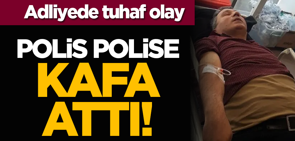 Adliyede tuhaf olay: Polis polise kafa attı!