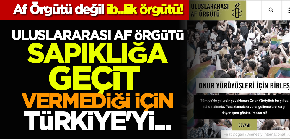 Af Örgütü değil ib..lik örgütü! Uluslararası Af Örgütü sapıklığa geçit vermediği için Türkiye'yi...