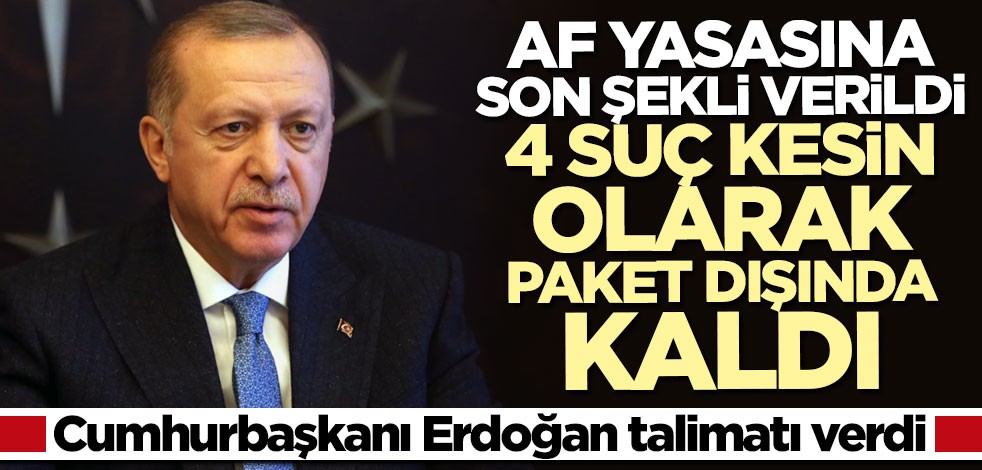 Af yasasına son şekli verildi! Dört suç kesin olarak paket dışında kaldı