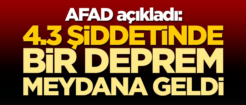 AFAD açıkladı: Akdeniz'de 4.3 şiddetinde bir deprem meydana geldi