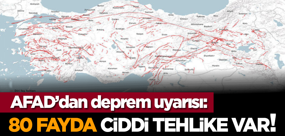AFAD’dan deprem uyarısı: 80 fayda ciddi tehlike var!