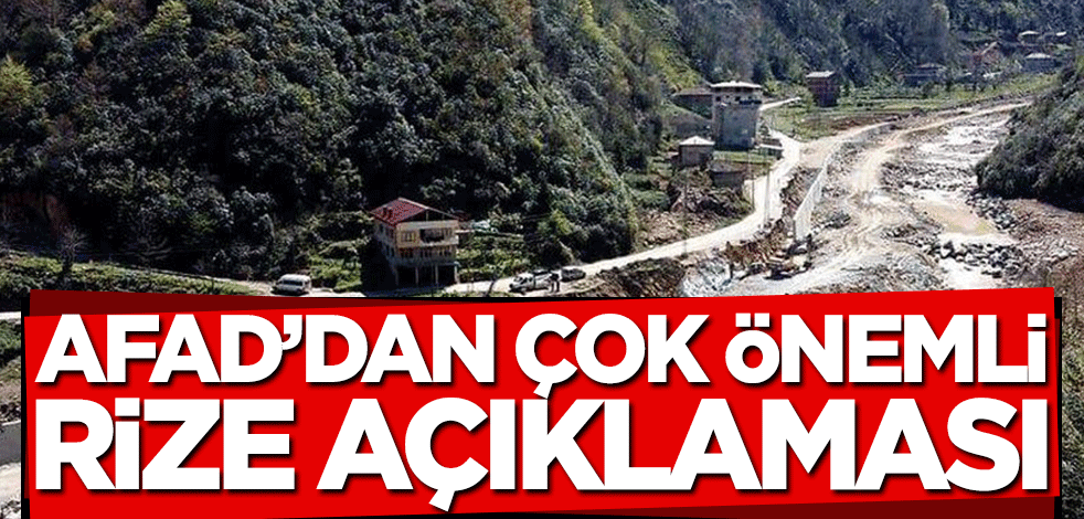 AFAD’dan Rize açıklaması