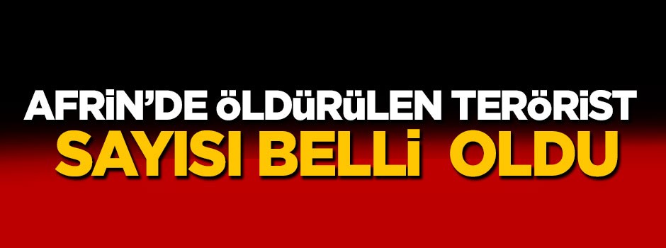 Afrin'de öldürülen terörist sayısı açıklandı