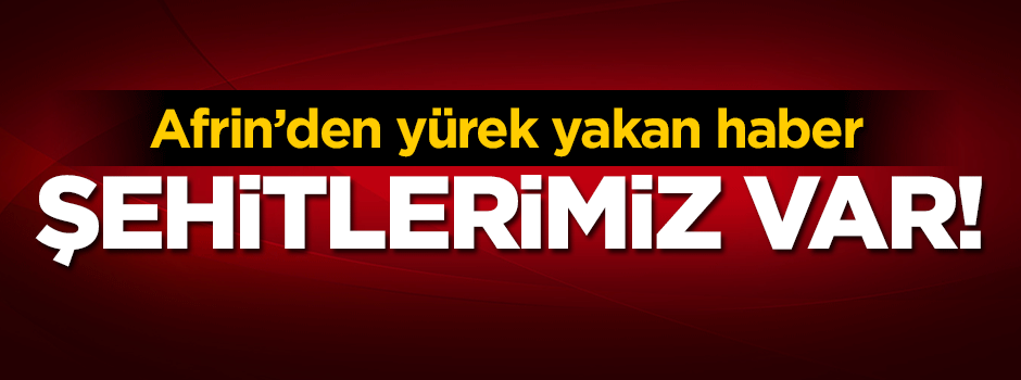 Afrin'den acı haber! Şehitlerimiz var