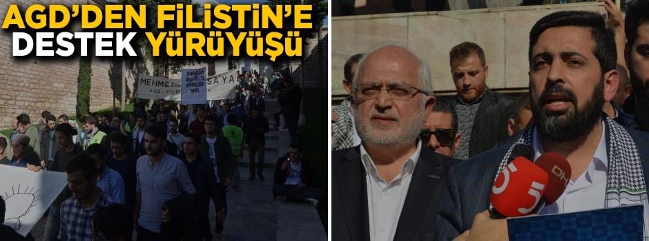 Anadolu Gençlik Dergisi'nden Filistin'e destek yürüyüşü