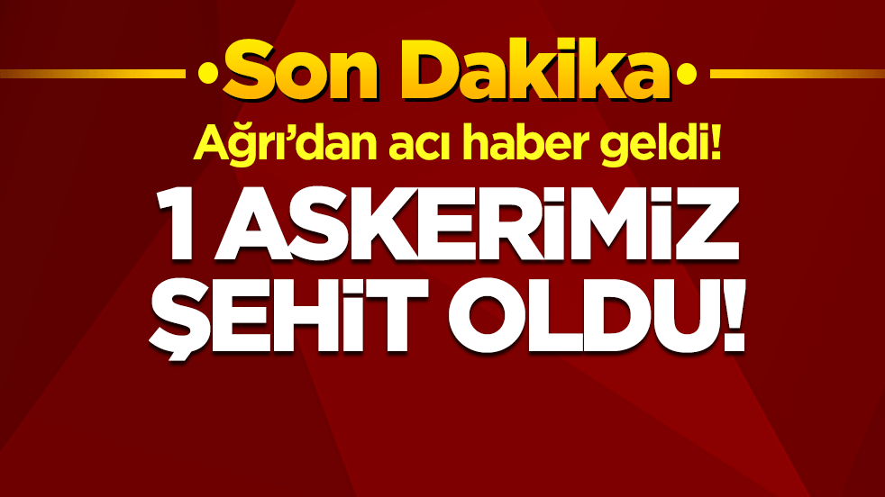 Ağrı'dan acı haber geldi: 1 askerimiz şehit oldu!