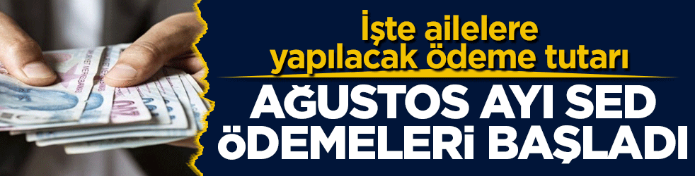 Ağustos ayı SED ödemeleri başladı: İşte ailelere yapılacak ödeme tutarı
