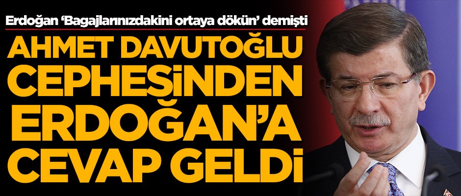 Ahmet Davutoğlu cephesinden Başkan Erdoğan'ın sözlerine cevap!