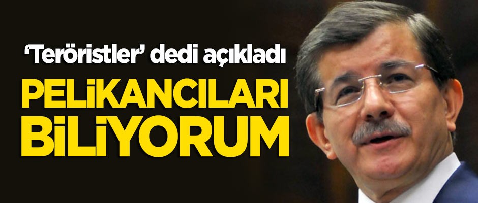 Ahmet Davutoğlu "Teröristler" dedi ve açıkladı: Pelikancıları biliyorum