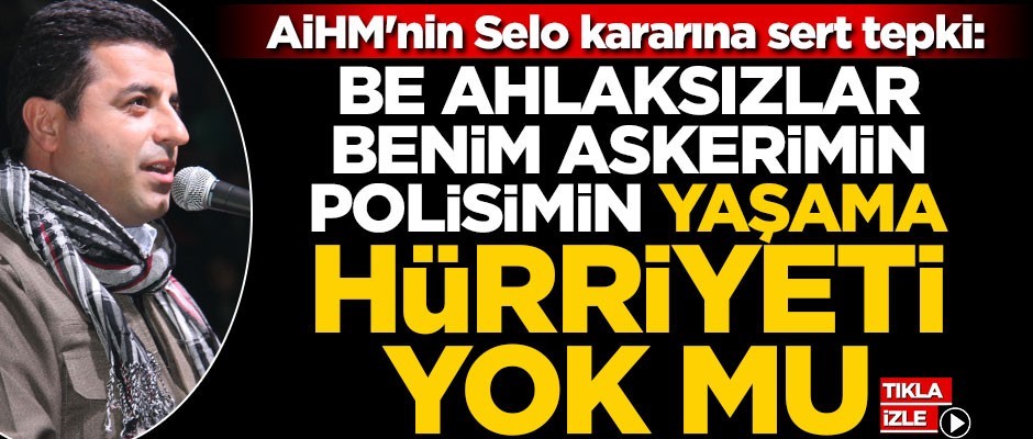 AİHM’nin Demirtaş kararına sert tepki: Be ahlaksızlar! Benim askerimin, polisimin yaşama hürriyeti yok mu!