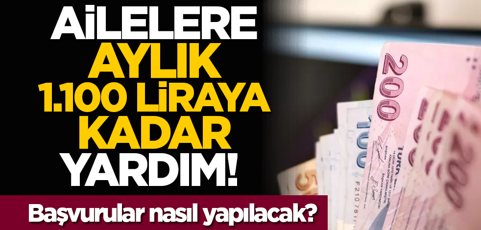 Ailelere aylık 1.100 liraya kadar yardım! Başvurular nasıl yapılacak?