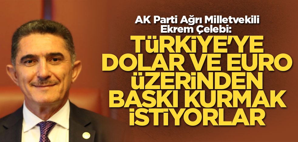 AK Parti Ağrı Milletvekili Ekrem Çelebi: Türkiye'ye dolar ve euro üzerinden baskı kurmak istiyorlar