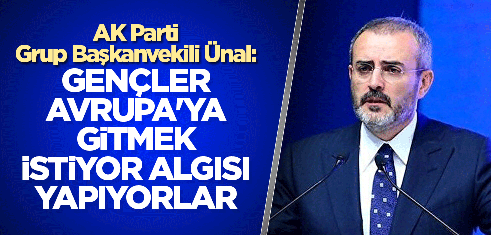 AK Parti Grup Başkanvekili Ünal: Gençler Avrupa'ya gitmek istiyor algısı yapıyorlar