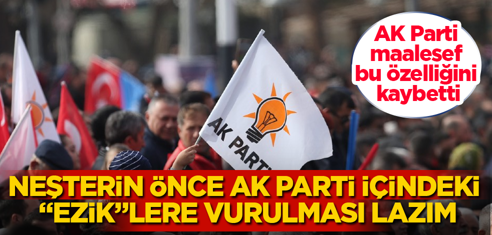 AK Parti maalesef bu özelliğini kaybetti! Neşterin önce statükoculara ve AK Parti içindeki "ezik"lere vurulması lazım