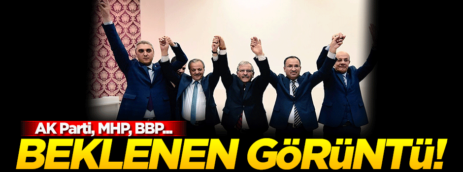 AK Parti, MHP ve BBP'ten 'Evet' pozu