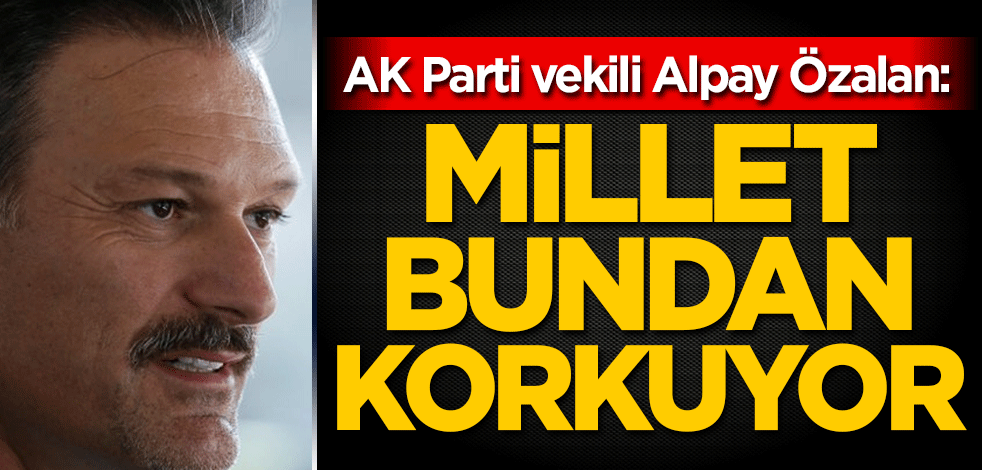 AK Parti Milletvekili Alpay Özalan: Millet bundan korkuyor