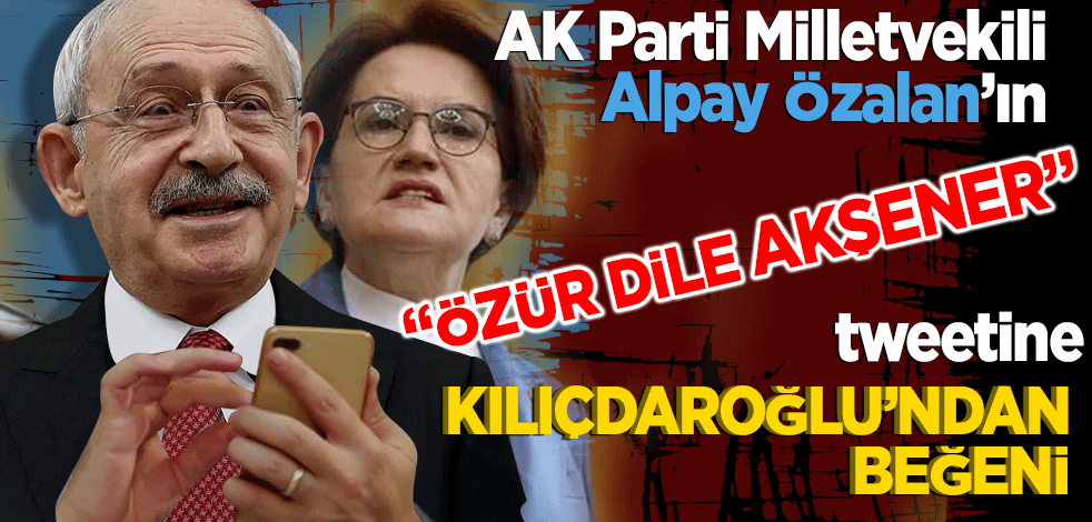 AK Parti Milletvekili Alpay Özalan’ın ‘Özür dile Akşener’ tweetine Kılıçdaroğlu’ndan beğeni!