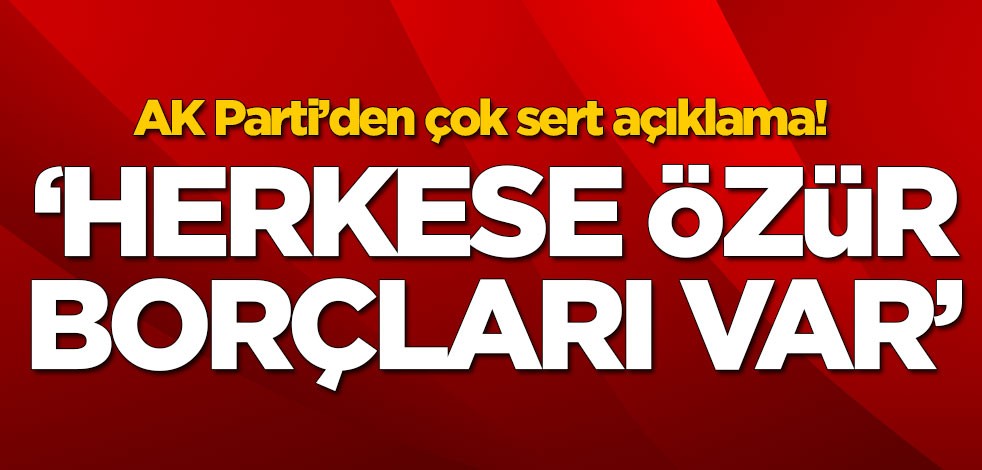AK Parti'den çok sert açıklama: Herkese özür borçları var