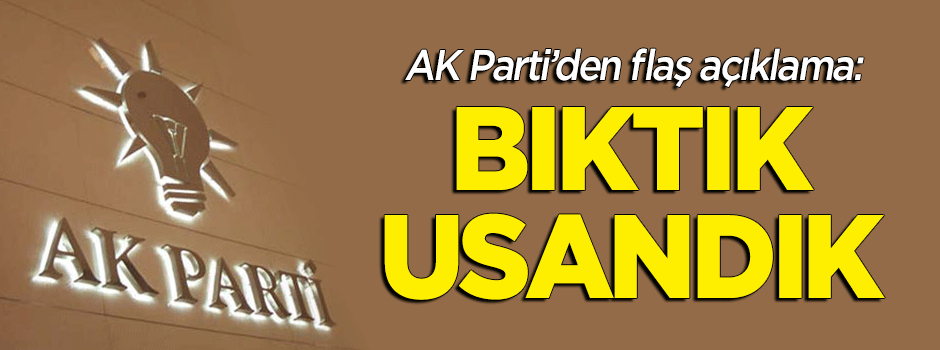 AK Parti'den flaş açıklama: Bıktık usandık!
