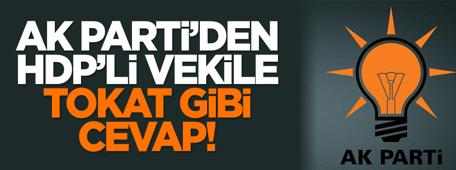 AK Parti'den HDP'li vekile tokat gibi cevap!