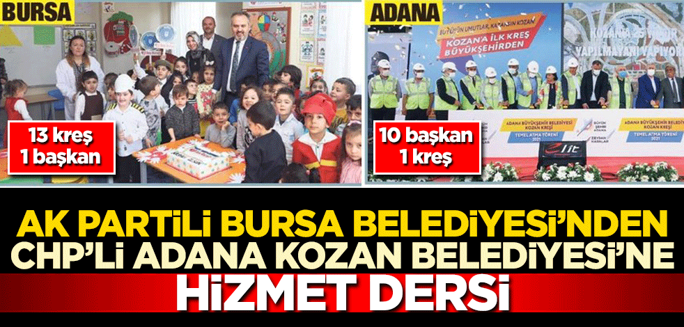 AK Partili Bursa Belediyesi'nden, CHP'li Kozan Belediyesi'ne hizmet dersi