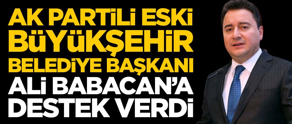 AK Partili eski büyükşehir belediye başkanından Ali Babacan'a destek